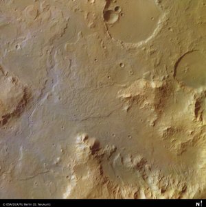 Libya Montes valley region on Mars