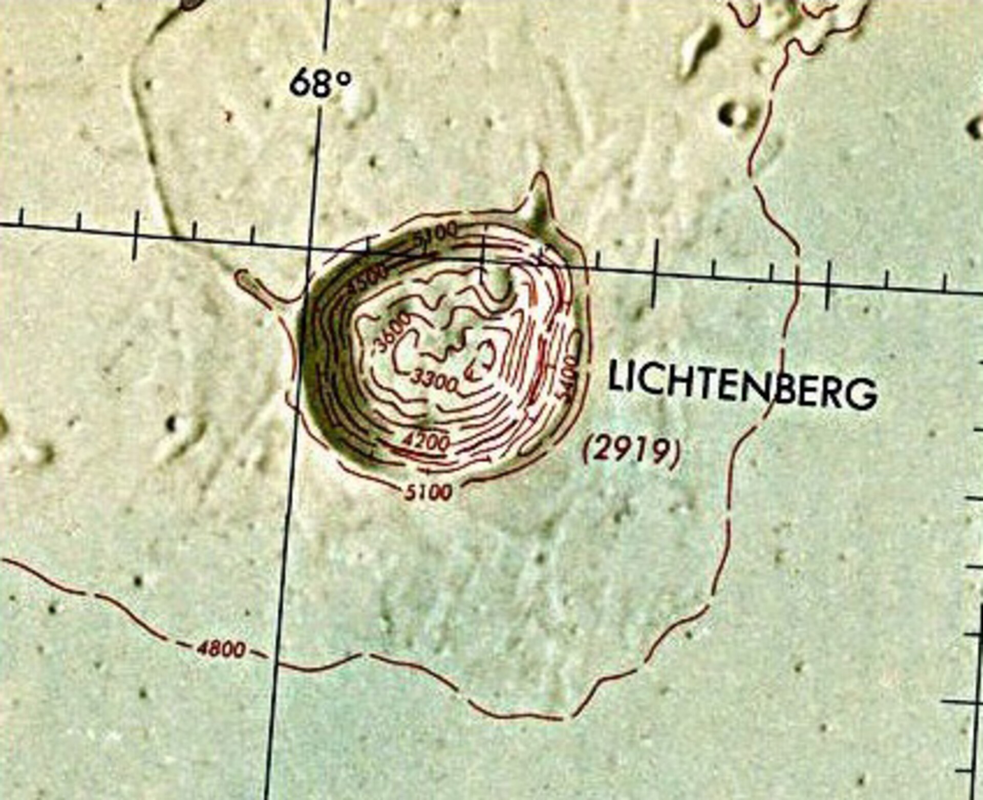 Map showing location of the crater Lichtenberg