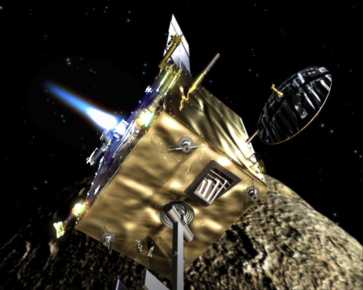 Un satellite al encuentro de un asteroide