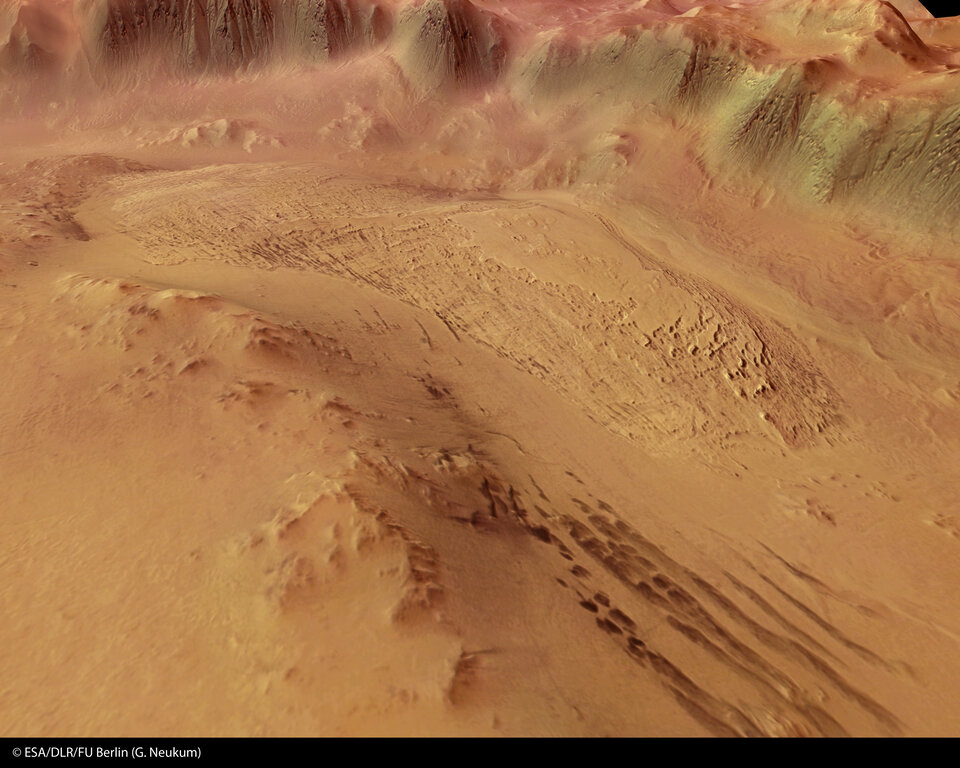 Perspective view of Crater Galle, looking south-east