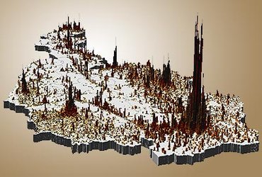3D population density map of Austria