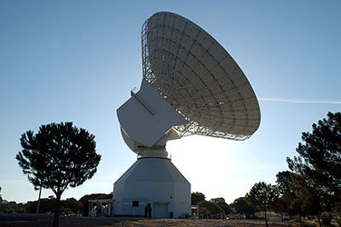 Antena de Seguimiento de Espacio Profundo de la ESA en Cebreros recibiendo primera señas del Venus Express