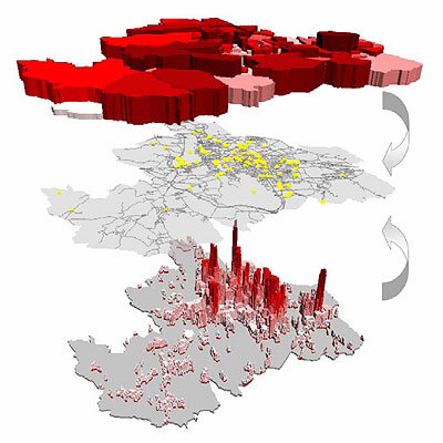 Feinrasterung der Bevölkerungsdaten durch Kreuzung mit Geoinformationen