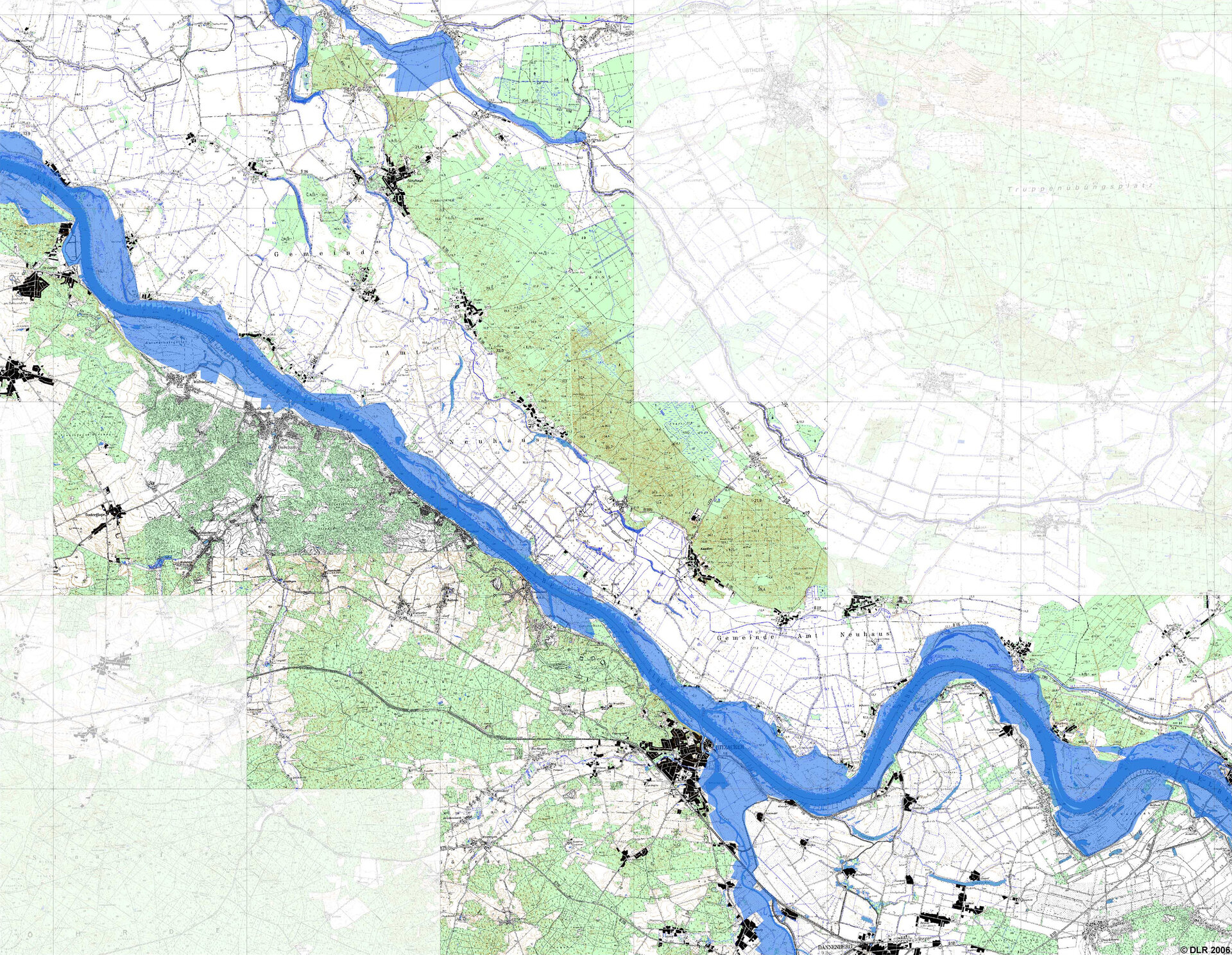 ERS-based topographic map of Elbe flooding