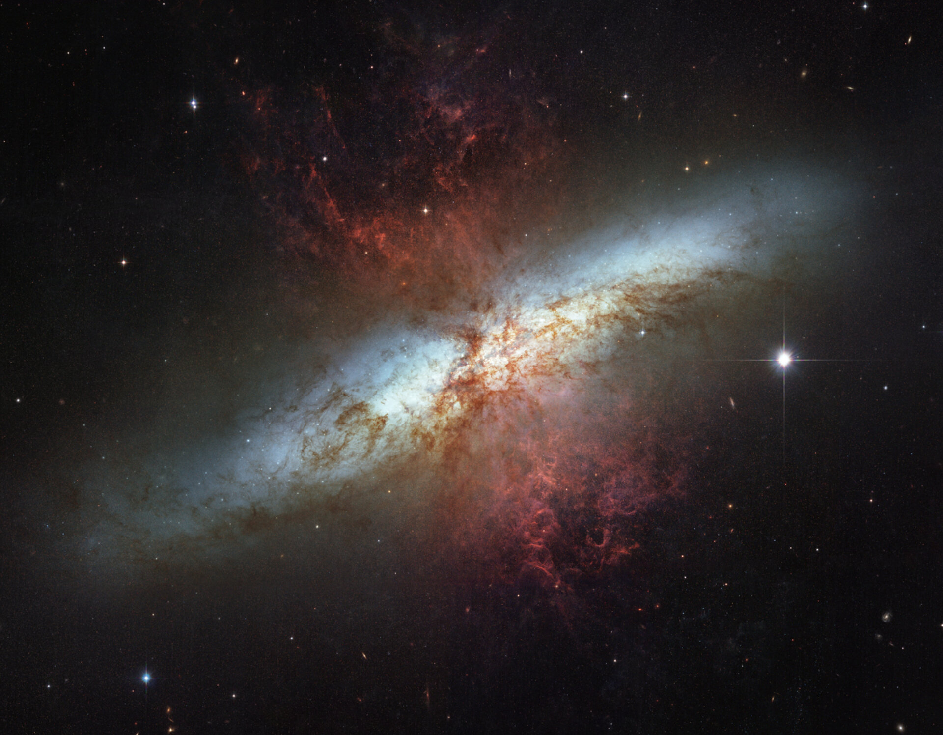 Hubble's view of  the 'Cigar Galaxy' (M82)