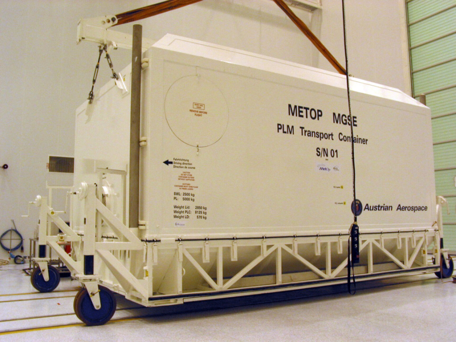 MetOp's Payload Module prior to unpacking