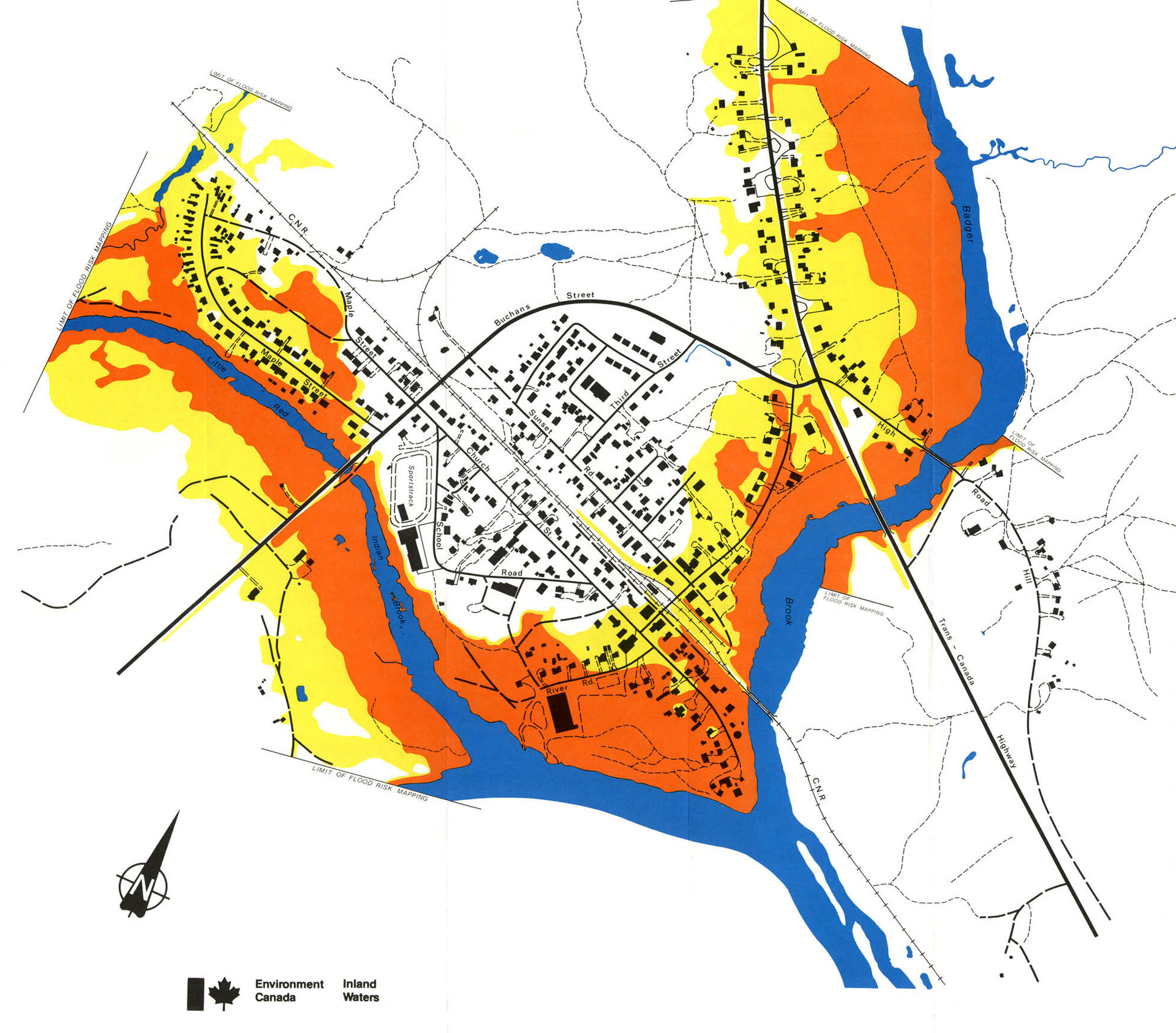 Flood  risk map of Badger
