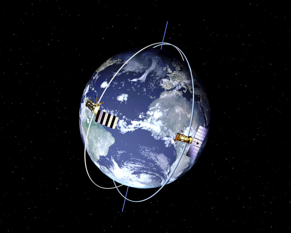 MetOp und die amerikanischen NOAA-Satelliten fliegen auf koordinierten Bahnen