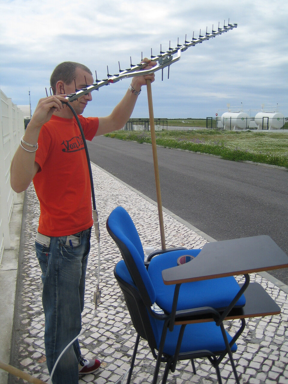 Orientation of the antenna for reception of the video of the flight
