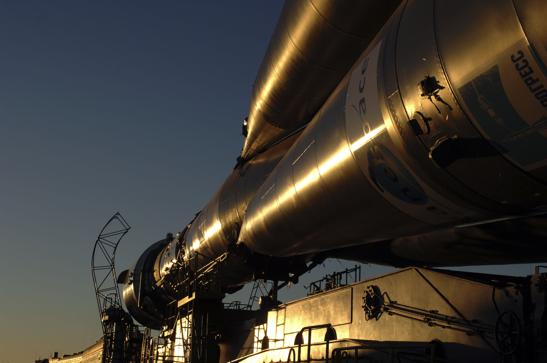 Sunlight on Soyuz launcher