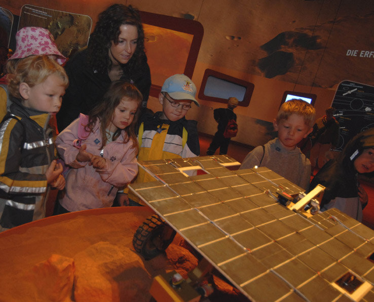 Young visitors at the space pavilion