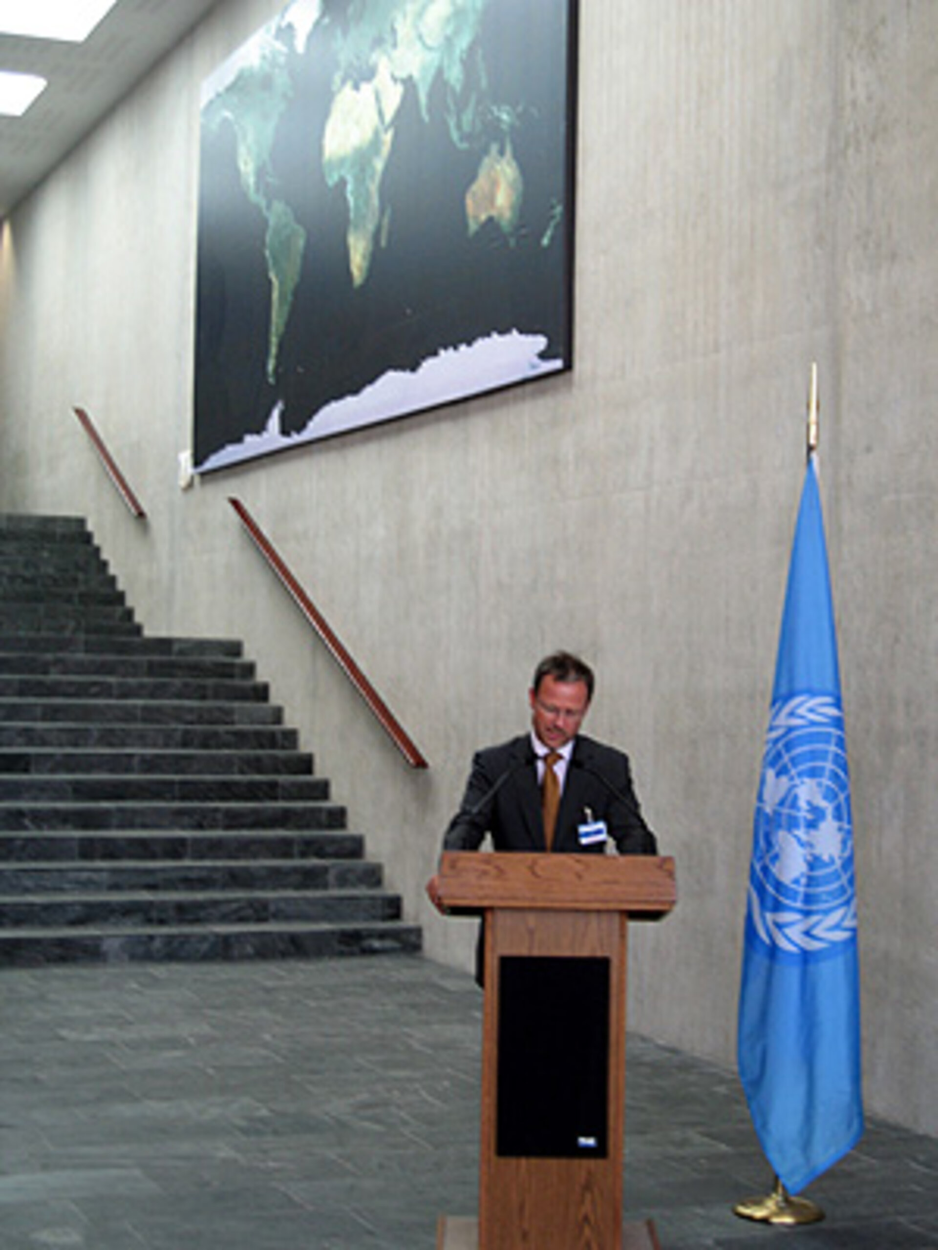 Mr.Volker Libeig during his speech at the donation event