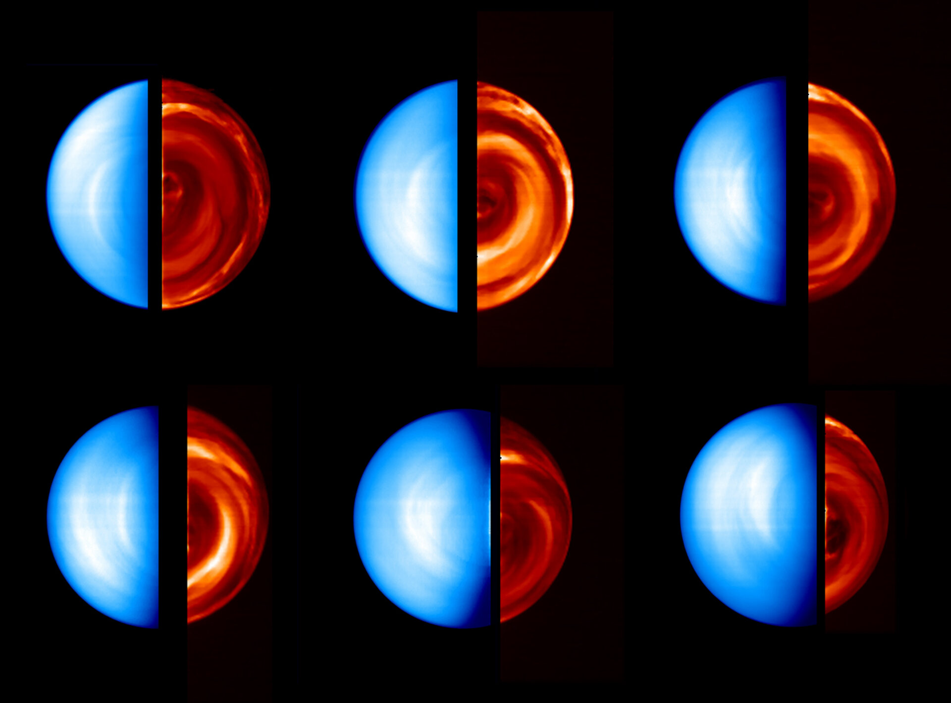 Views of Venus day and night side