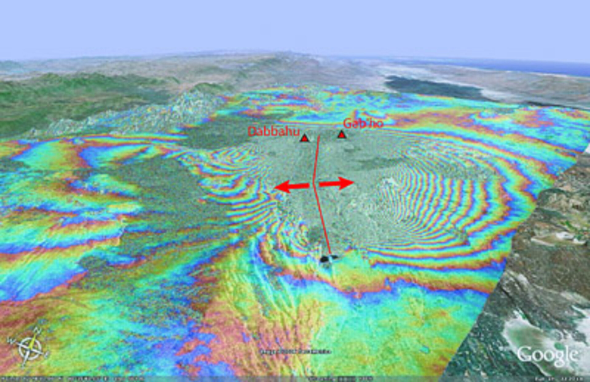 A 3D view of the rift based on Envisat data