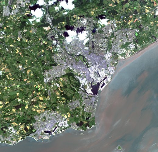 ALOS image over Cardiff, Wales
