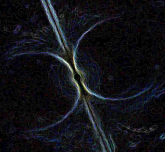 Artist's impression of a pulsar's magnetosphere