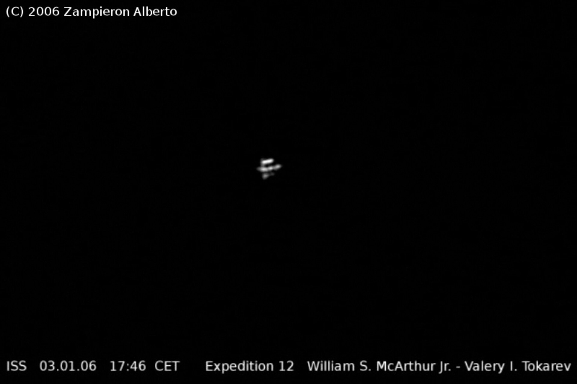 ISS pass over Gattinara in Italy on 3 January 2006