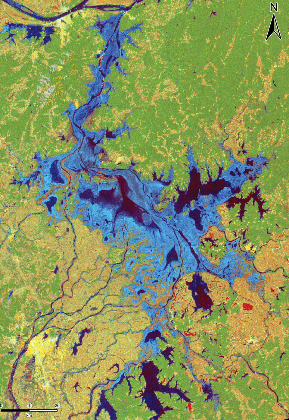 Cambiamenti stagionali nei livelli d'acqua del lago Poyang