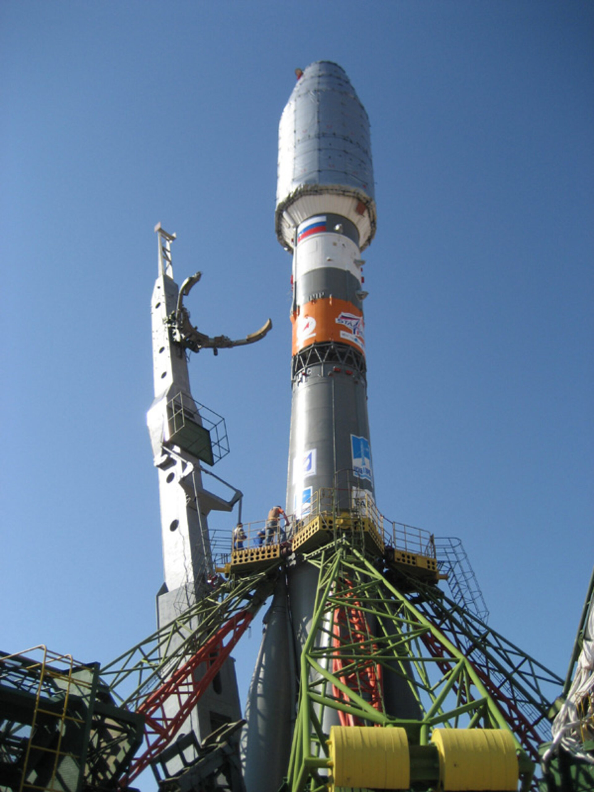 Soyuz-Trägerrakete auf dem Startplatz