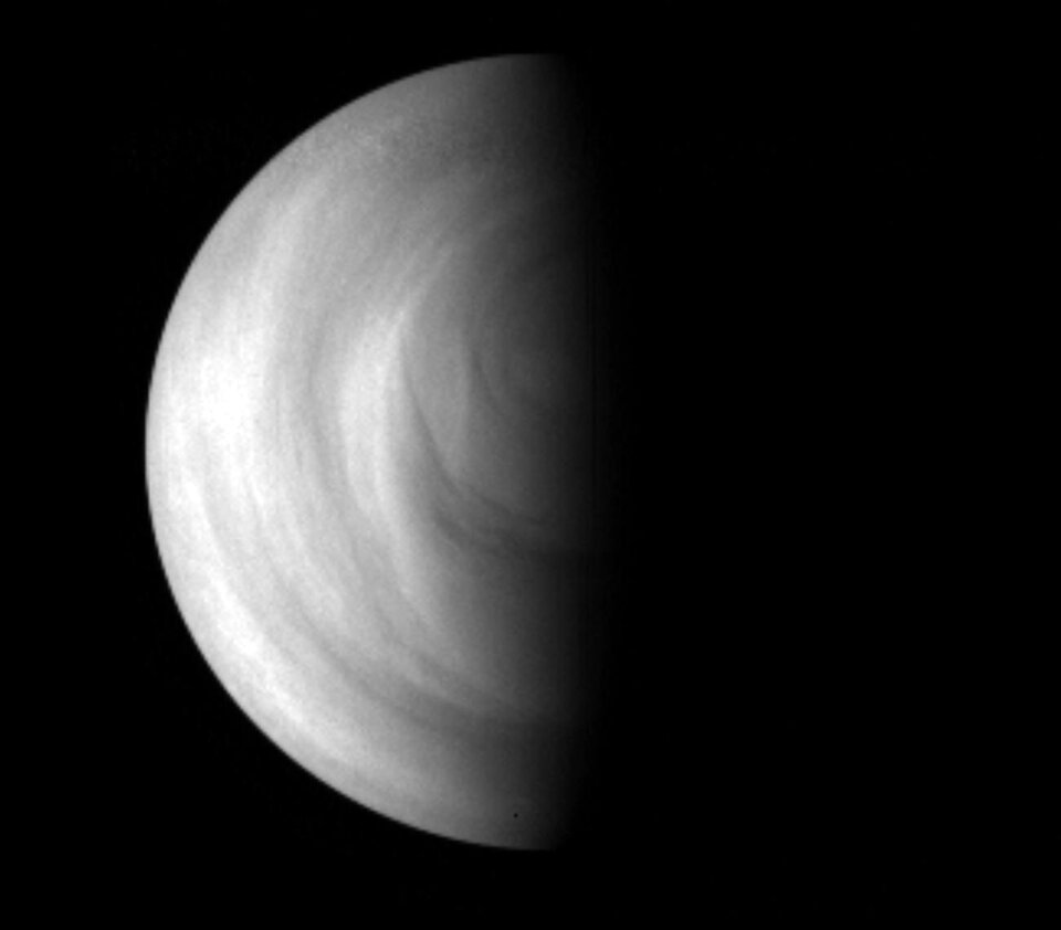 Vista in ultravioletto del polo sud di Venere