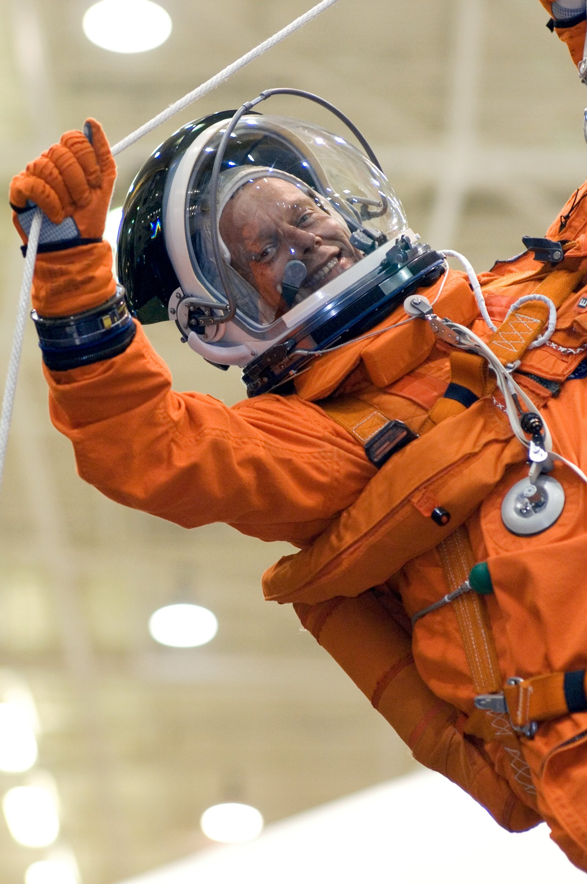 Christer Fuglesang during emergency egress training