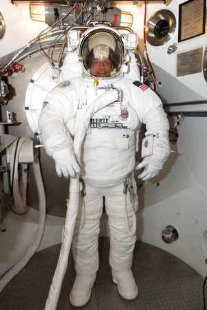 Fuglesang during EVA spacesuit fit check