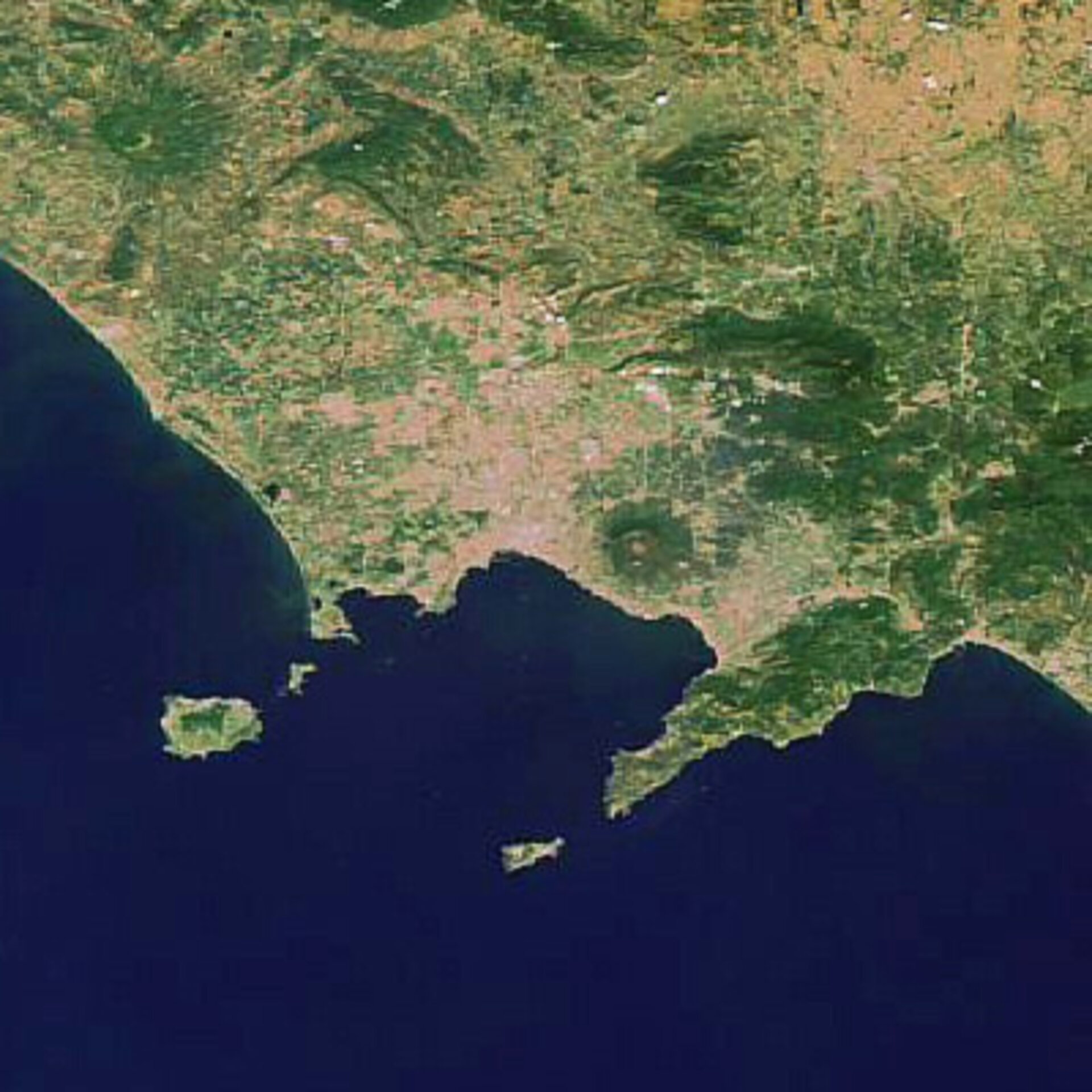 Gulf of Naples including Phlegrean Fields to west