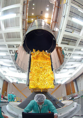 Lowering the upper composite onto the launch vehicle