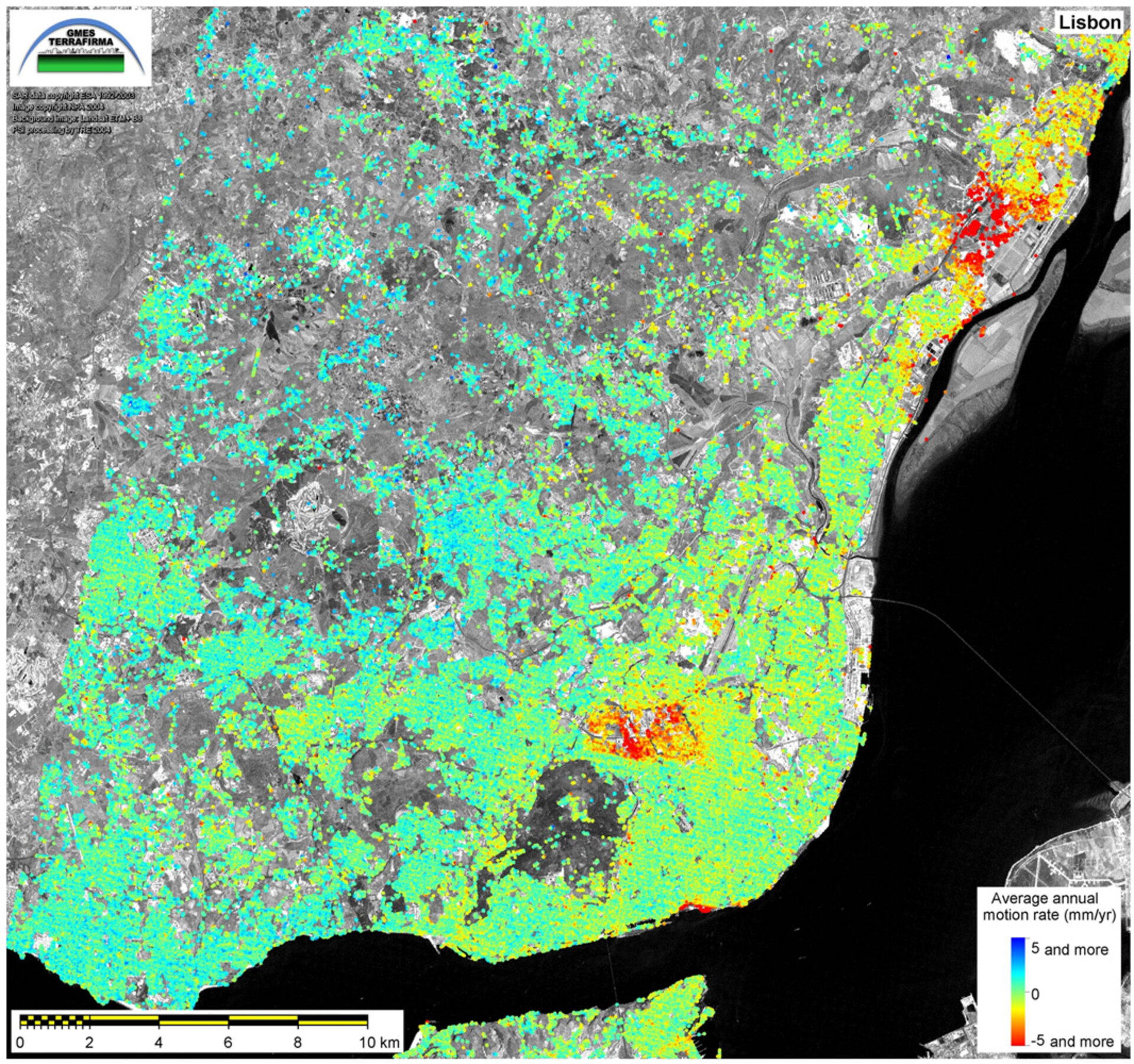 Subsidence map of Lisbon