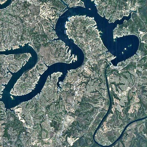 Lake Travis, Texas, as seen by Proba satellite