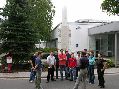 Students in guided tour of ESA's control centre