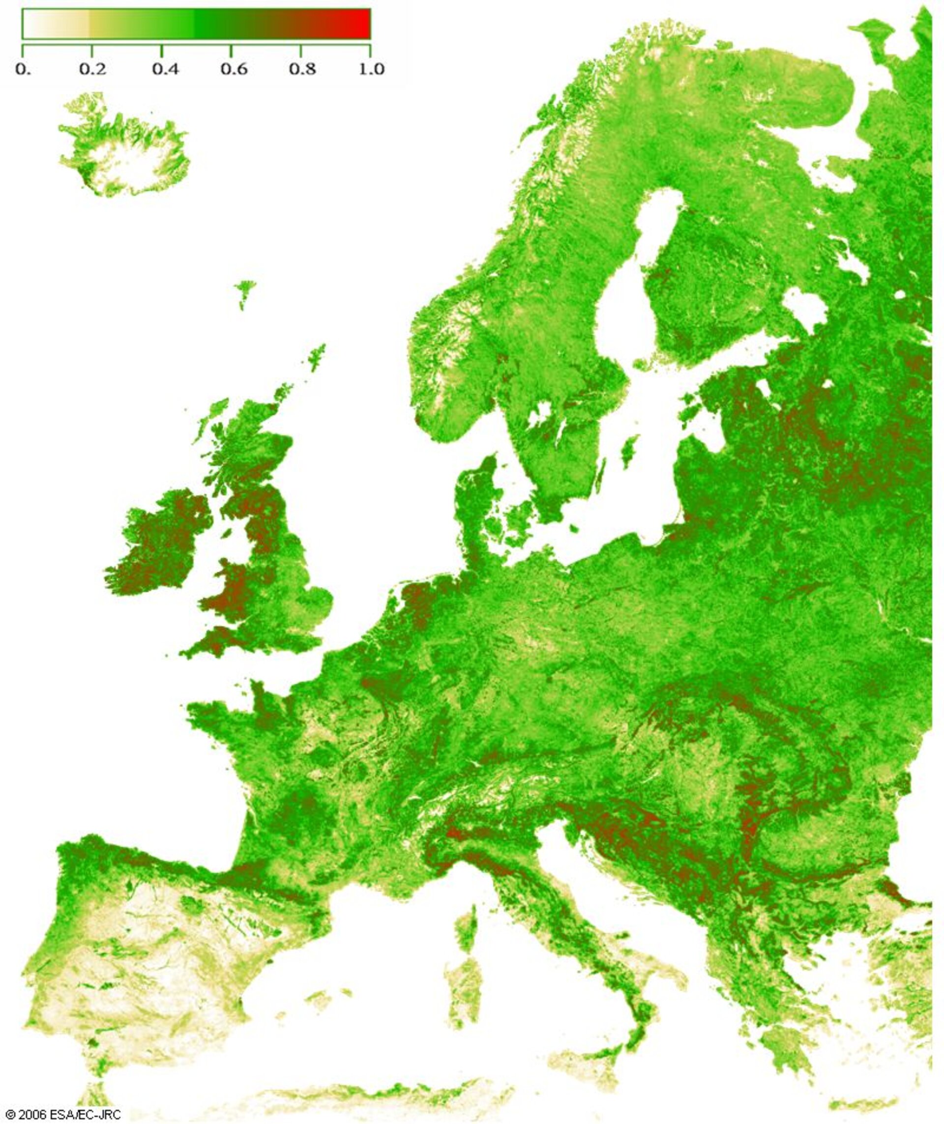 FAPAR derived from MERIS over Europe