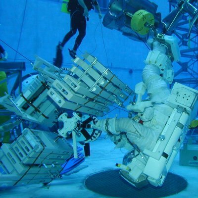 Fuglesang during EVA training in the Neutral Buoyancy Laboratory