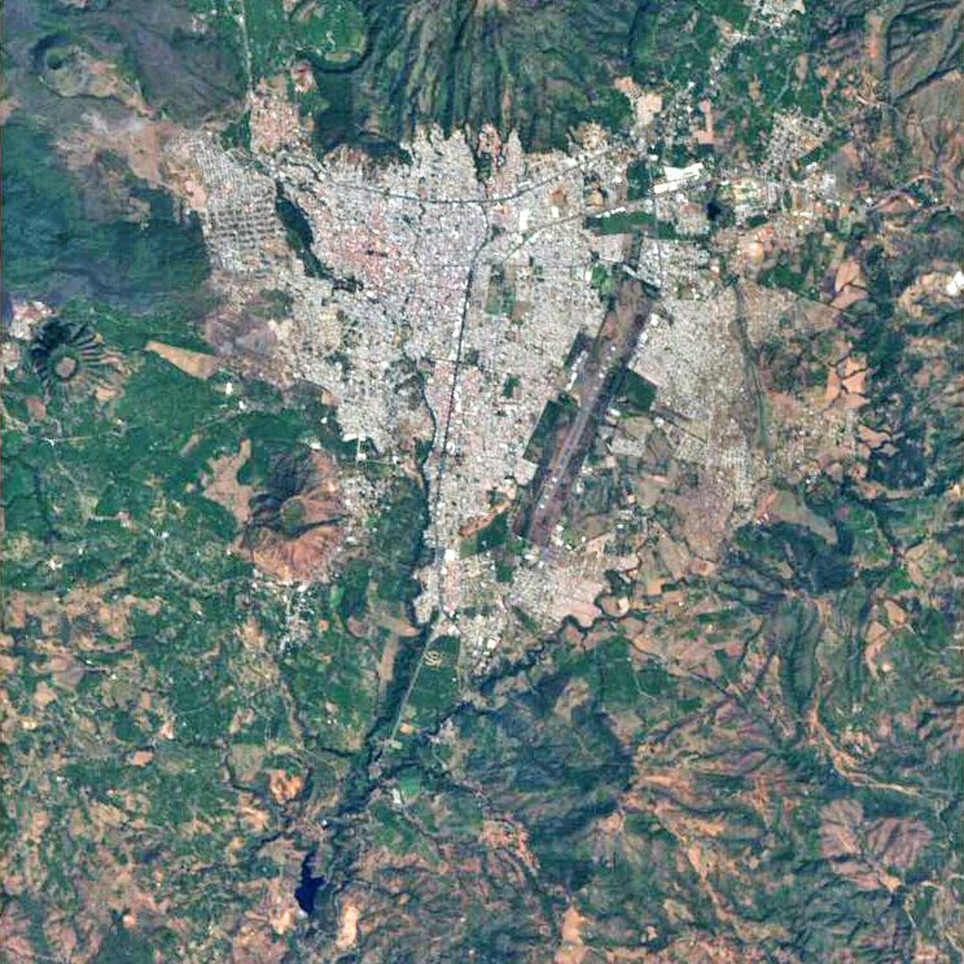 Uruapan, Mexico, captured by Proba