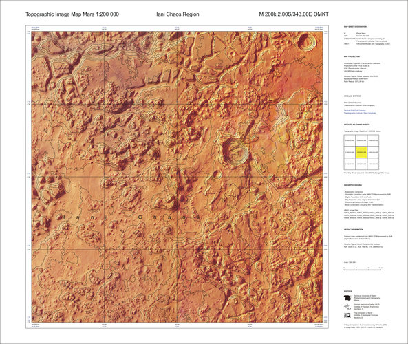 Another topographic map of Mars at 1:200 000