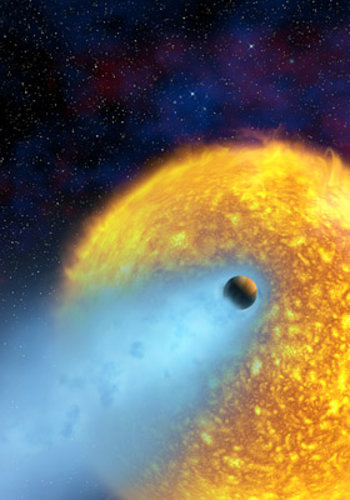 Artist’s impression of ‘evaporating’ exoplanet