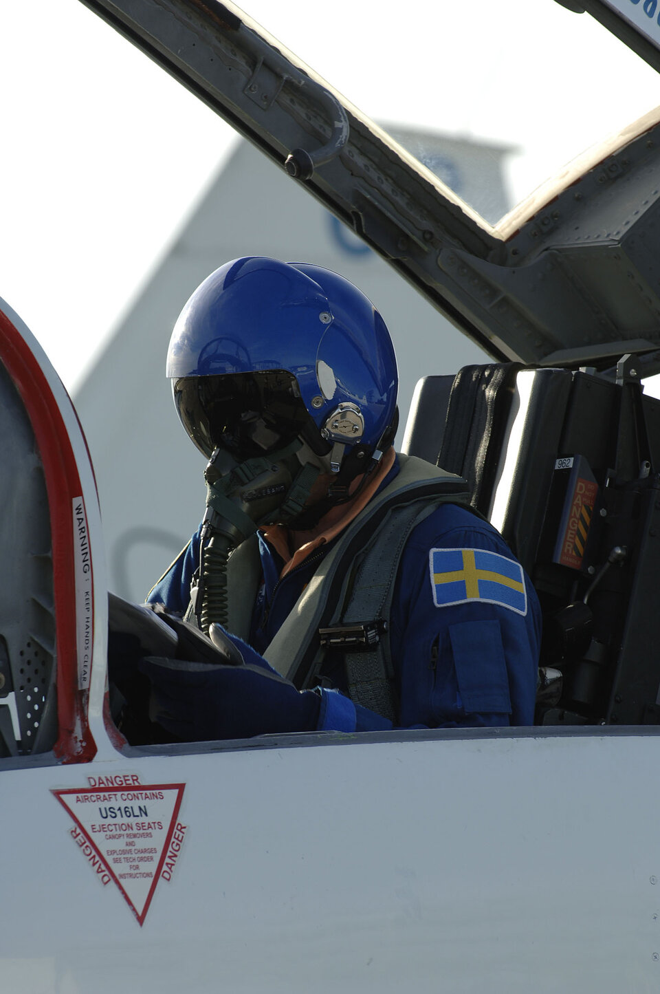 ESA astronaut Christer Fuglesang arrives at KSC on board a T-38 jet