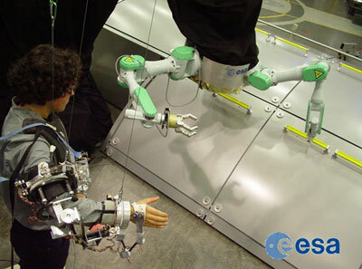 Exoskeleton used to guide robot motion