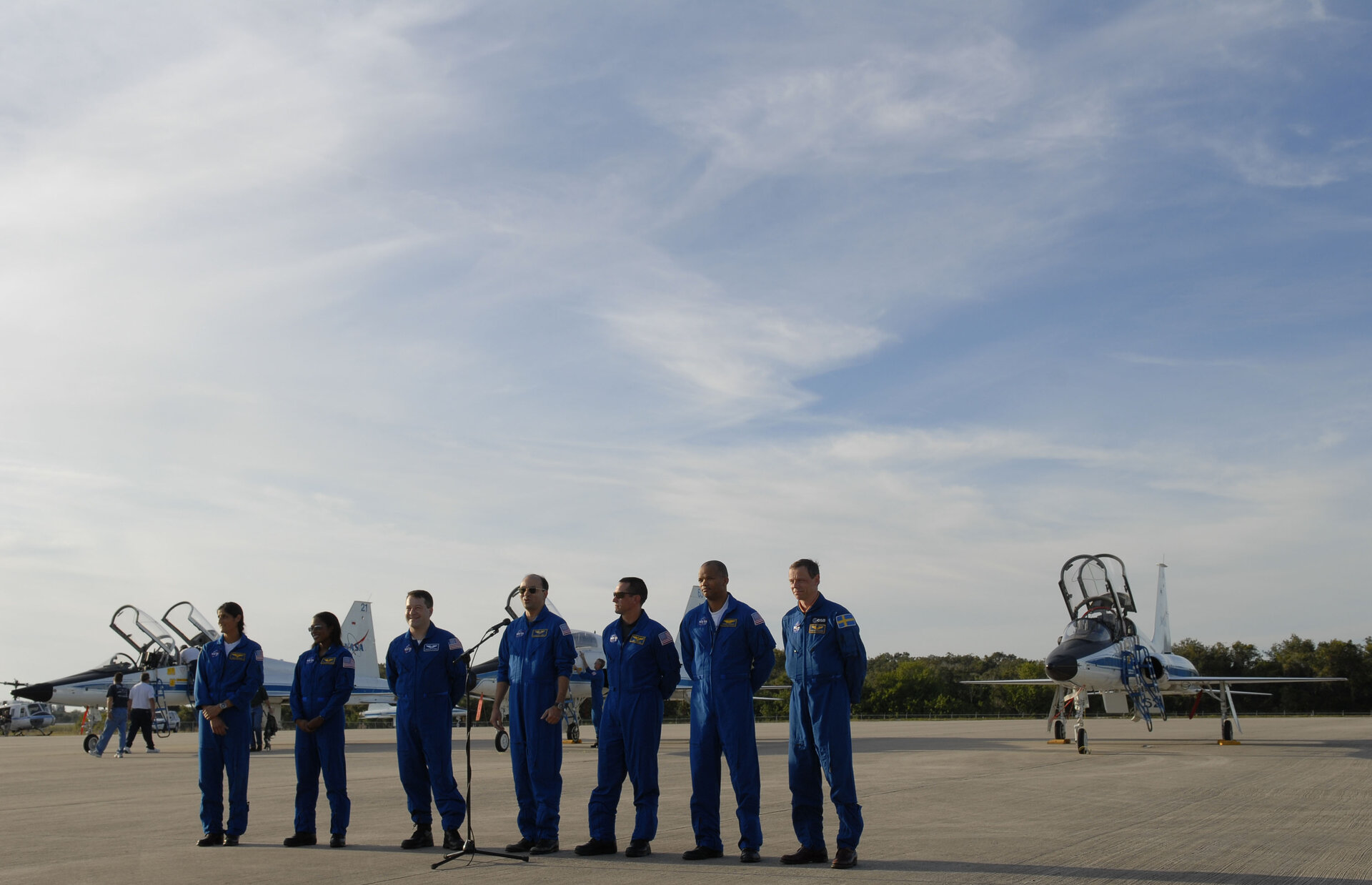 The STS-116 crew arrives for terminal countdown demonstration test (TCDT) activities at NASA's Kennedy Space Center