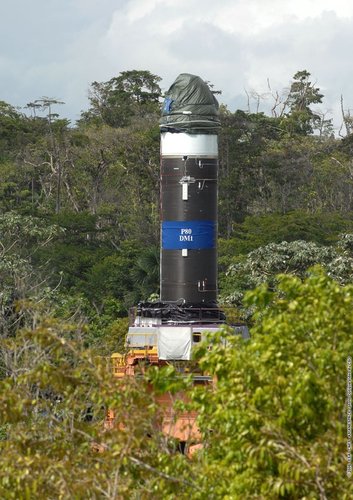 Vega first stage engine being transferred to the test stand