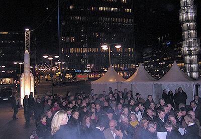 Guests outside the Kulturhuset arriving for the opening ceremony.