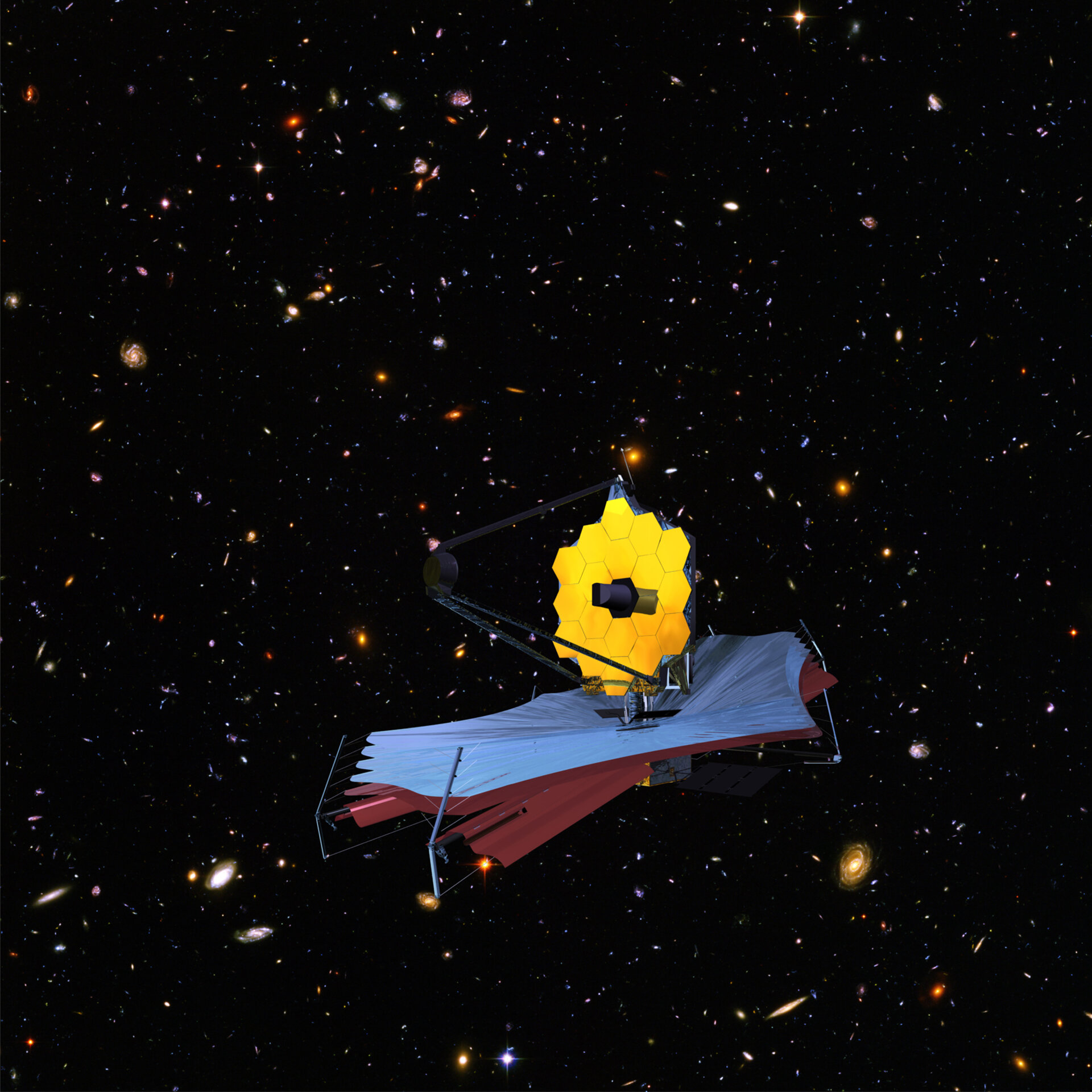 Artist's view of the JWST space observatory