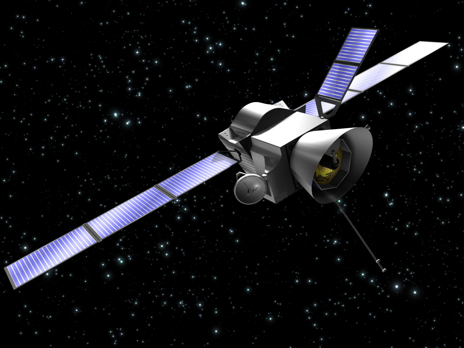 Another view of BepiColombo’s cruise configuration