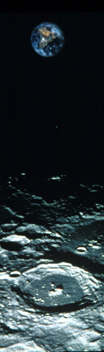 Earthrise over Plaskett crater