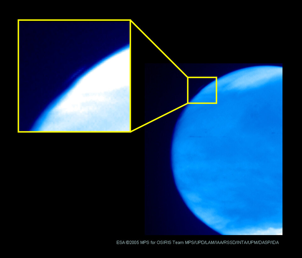 Imagen ultravioleta de Marte obtenida con OSIRIS