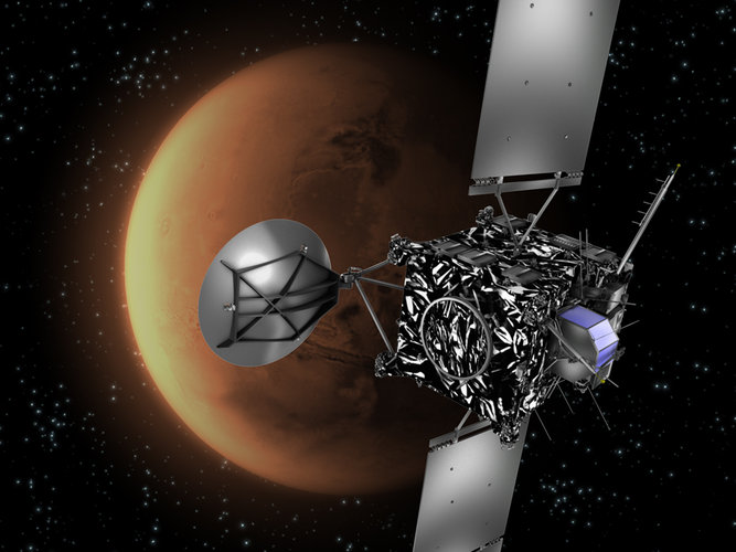 Rosetta swings by Mars