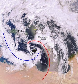 Sandstorm over the Mediterranean