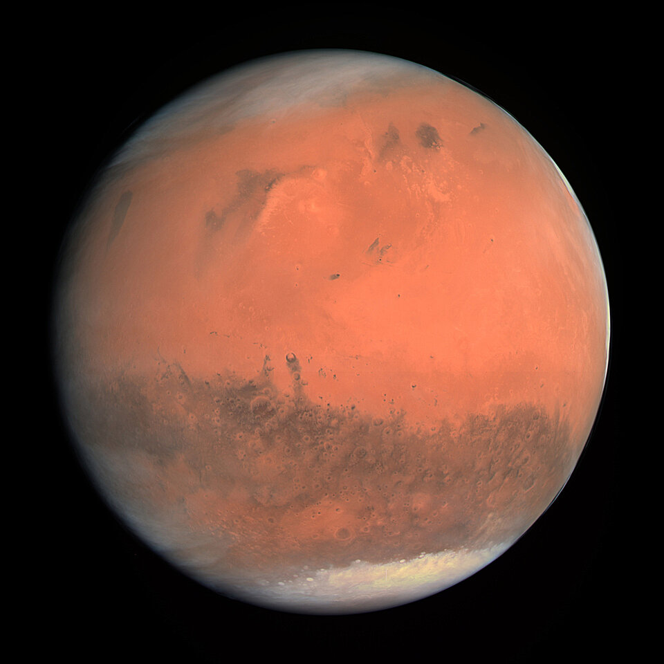 De Rode Planeet Mars, gefotografeerd door ESA's sonde Mars Express