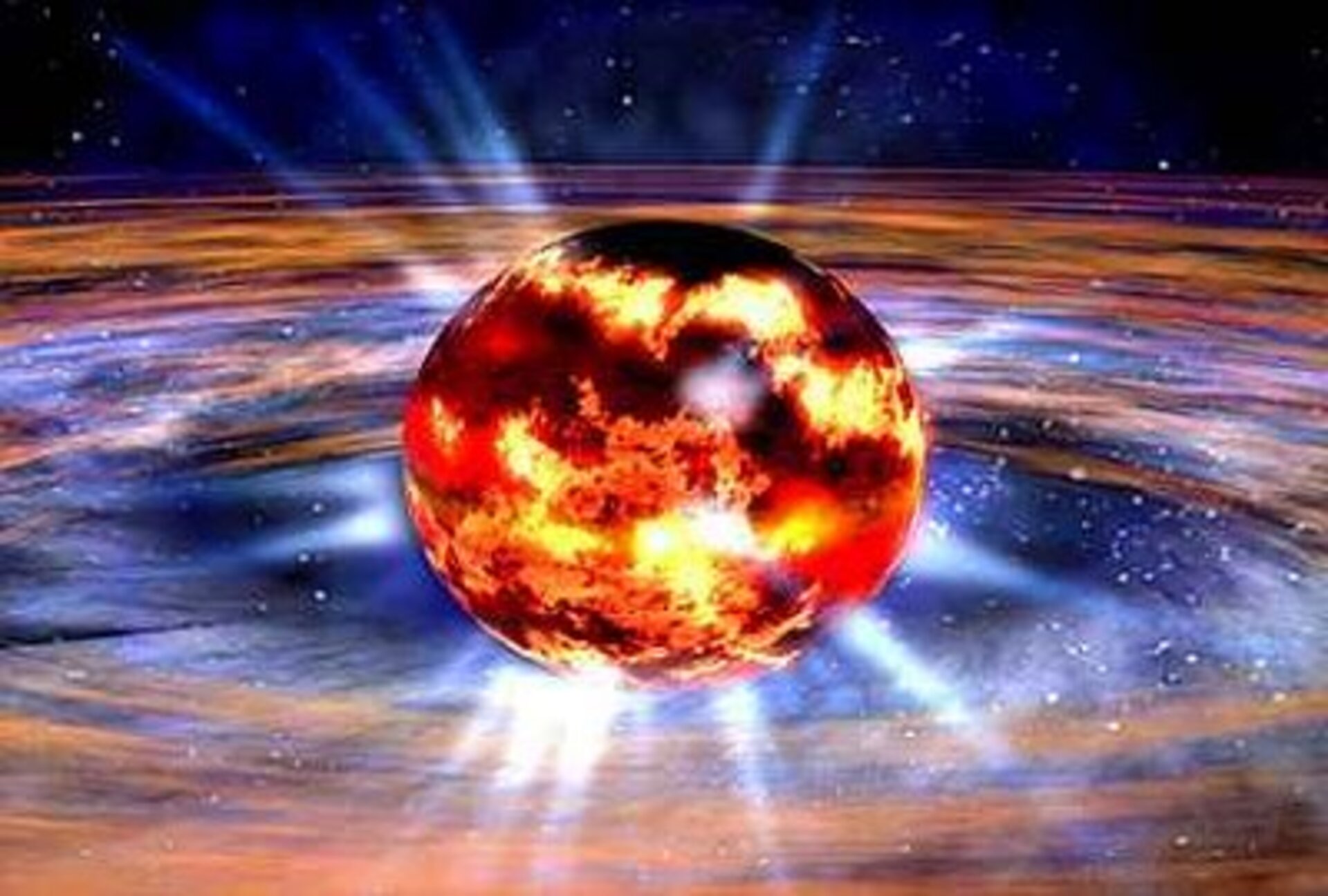 Neutronstjärnor sitter ofta i centrum av en skiva av det material som blev över när föregångsstjärnan exploderade