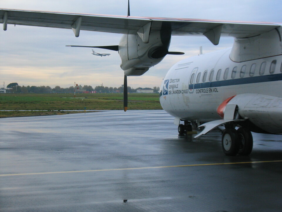 ATR42 waits on the ground prior to departing for Limoges airport
